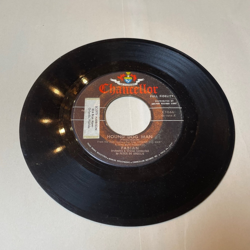 Fabian Hound Dog Man This Friendly‎ World 45 RPM Record Chancellor C-1044